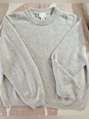 H &M BEIGE KNIT OVER-SIZED SWEATER CREW NECK NWOT